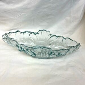 Vintage Scalloped banana boat fruit bowl Jeannette Glass Serving Dish 3/14/5